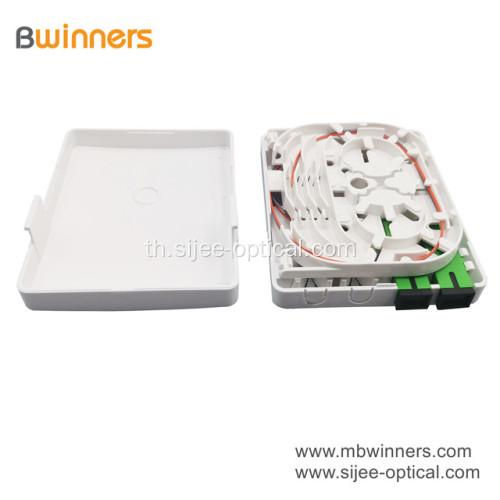 2 พอร์ตพลาสติก ABS ไฟเบอร์ออปติกซ็อกเก็ตกล่องขั้วซ็อกเก็ตติดผนัง